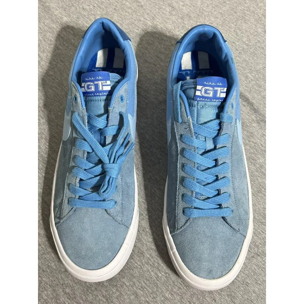 Nike SB Blazer Low‎ GT Shoes Mens Size 13 Blue Suede Grant Taylor DC7695-400